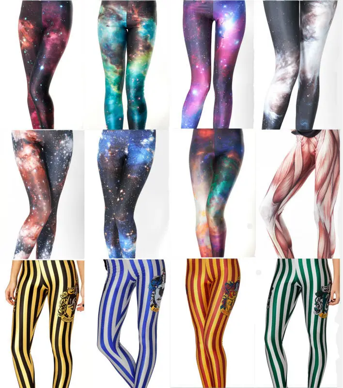 Хит! Новинка для женщин черные молочные модные леггинсы девочек skye neon galaxy 3D брюки