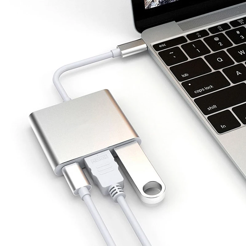 Адаптер HDMI Type C 1080P для мини док станции с поддержкой разрешения HD MacBook Xiaomi