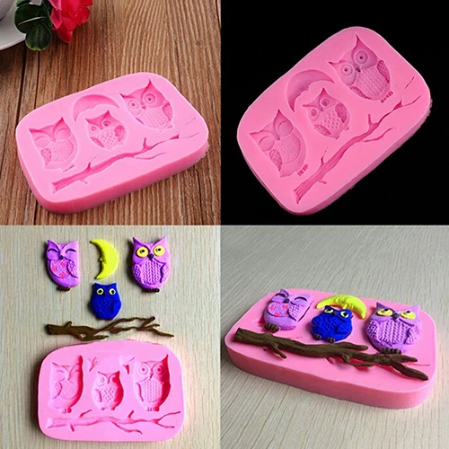 Силиконовые 3D Сова Fondant Плесень Кухня DIY Торт Декор Шоколадные Конфеты Выпечка