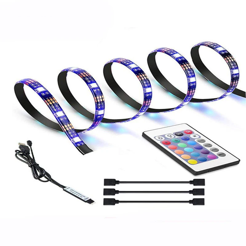 USB светодиодный фоновый светильник для телевизора 5050RGB ТВ задний светильник полоса USB скачки шасси 5 В Цвет Гибкий эпоксидный водонепроницаемый для ТВ