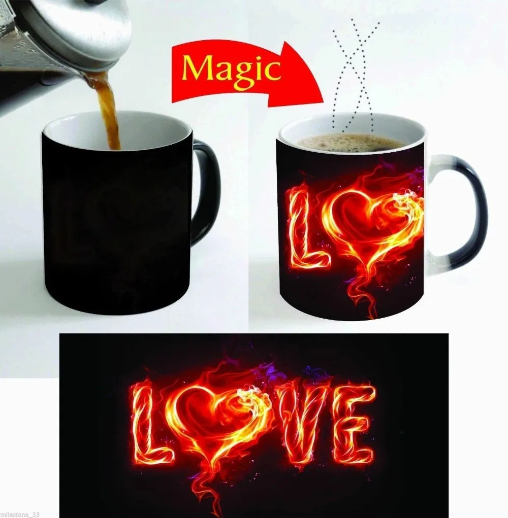 Волшебные термочувствительные чашки Love керамические кофейные чайные