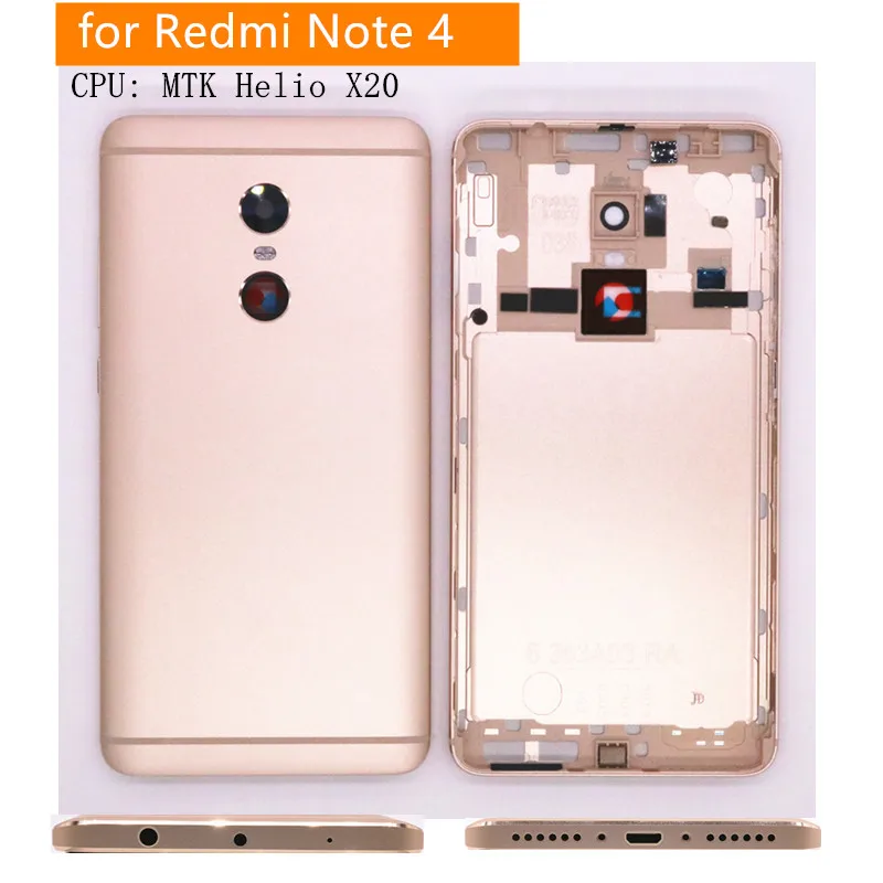 Оригинальный чехол для Xiaomi Redmi Note 4 MTK задняя крышка батареи металлический корпус