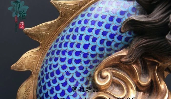 Китайские из чистой бронзы медная перегородчатая эмаль 24K Золотая позолоченная