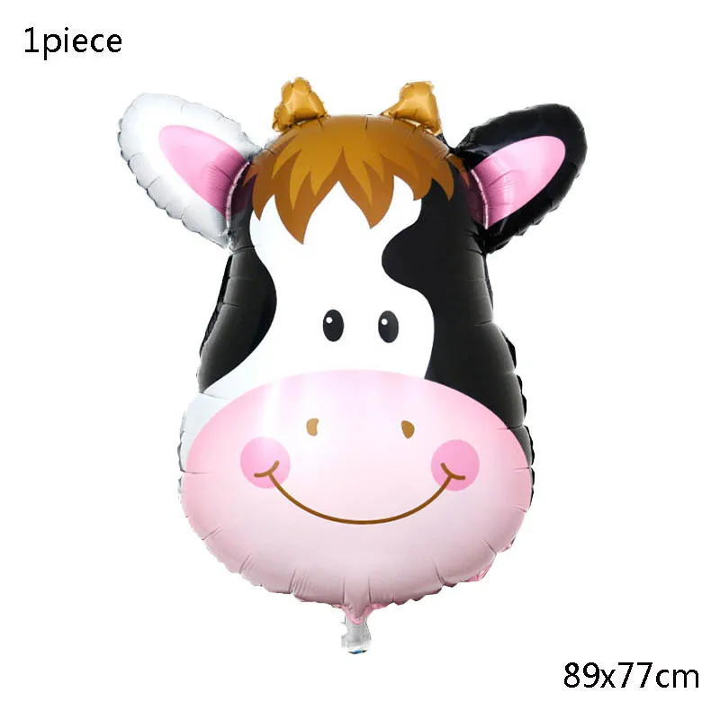 1pc large cow Вечерние воздушные шары из фольги в стиле джунглей, животных, тигра, Льва, обезьяны, зебры, жирафа, коровы, сафари, аксессуары для детской вечеринки на день рождения - Цвет: 1pc large cow