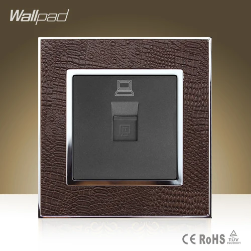 Модуль Wallpad для умного дома RJ45 разъем передачи данных коричневая кожаная рамка