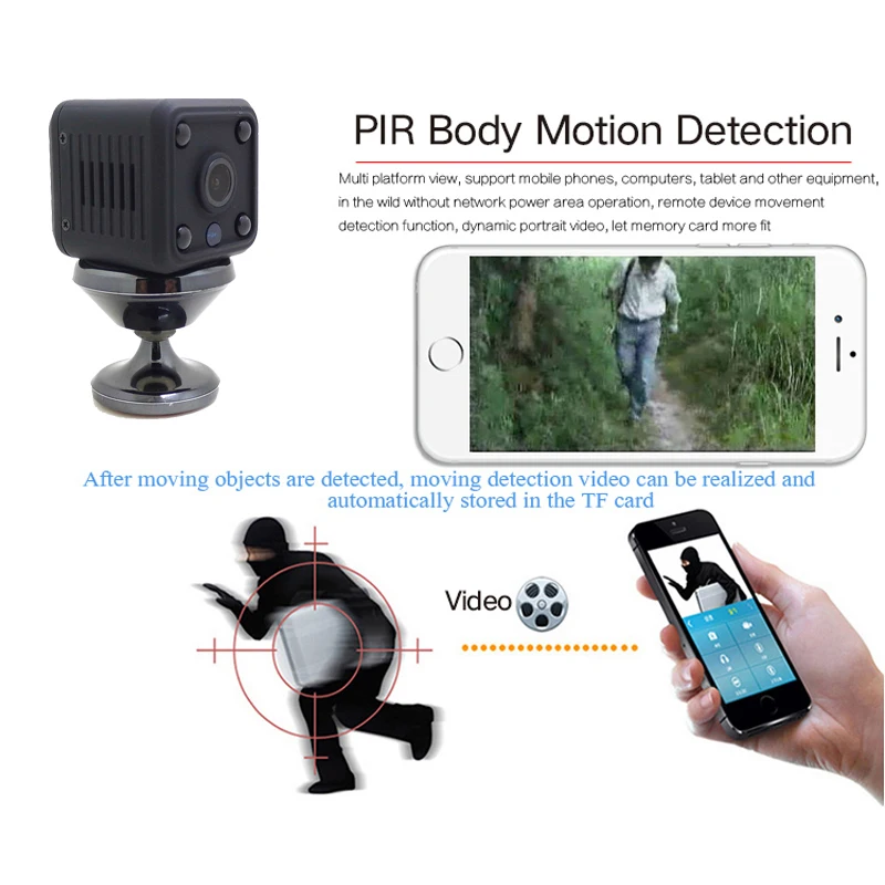 1080P Мини WiFi камера батарея Ip камера батарея IpCam Cctv беспроводная безопасность HD HomeSurveillance видео микро камера ночного видения