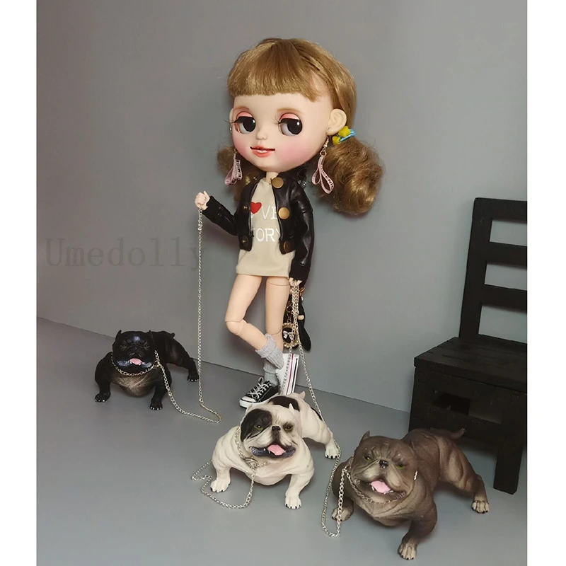 Милый миниатюрный кукольный домик для собак 1/6 BJD Blyth Барби украшение дома
