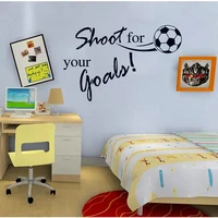shoot for your goal letter football sport wall decals wallpaper kids wall stickers children room decor size 4560cm