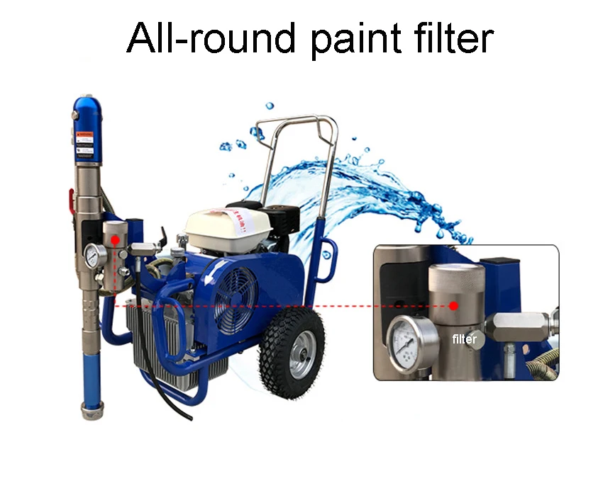 New Gasoline Engine Spraying Machine Oil Moving High Pressure Airless Putty Gasoline Paint Spraying Machine 5500W 20L/min HC-970