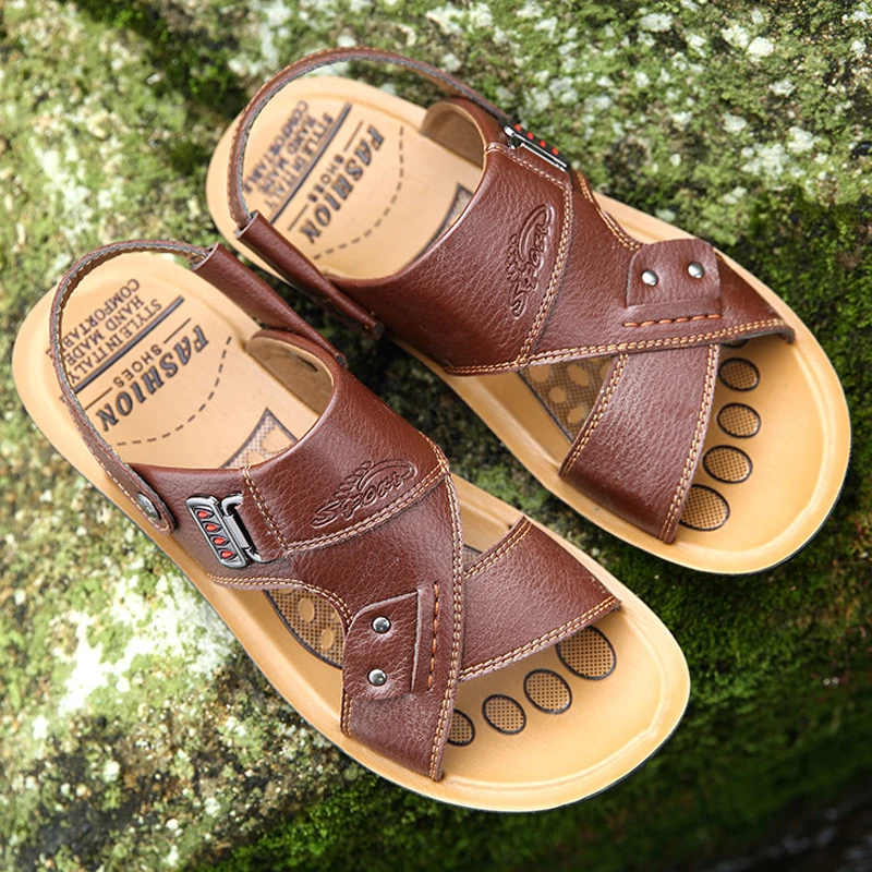 Мужские кожаные сандалии мужские пляжные Мужская обувь в богемном стиле мужская
