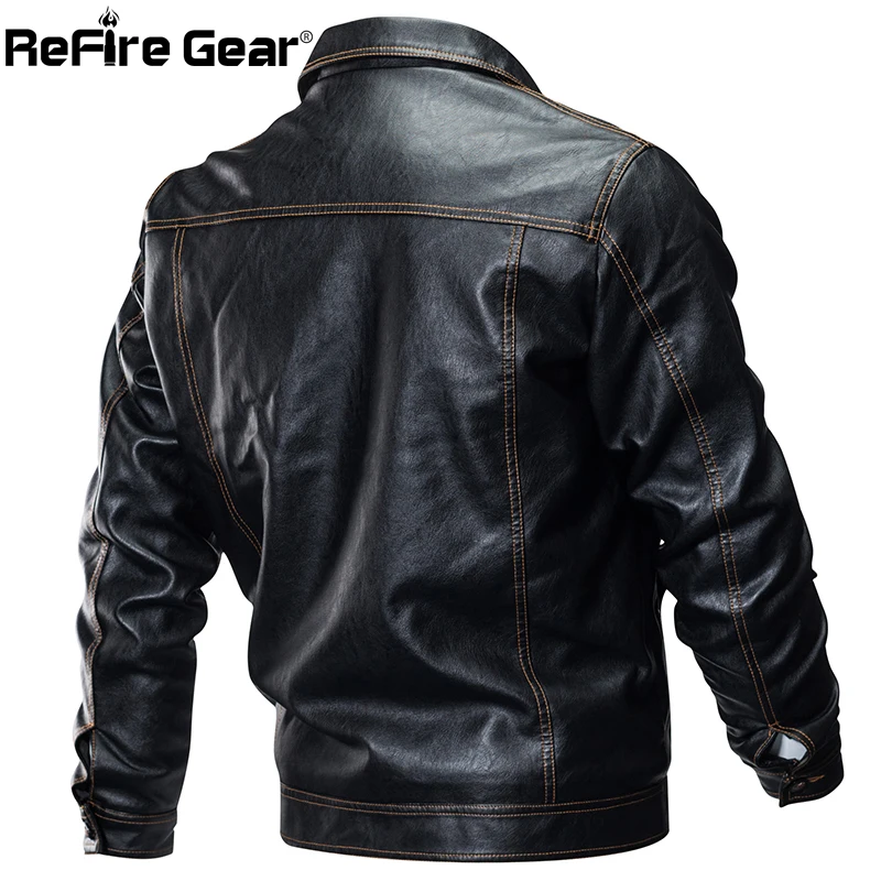Refire gear зимняя куртка из искусственной кожи Мужская тактическая армейская куртка-бомбер теплая военная куртка-пилот Толстая шерстяная подкладка мотоциклетная куртка