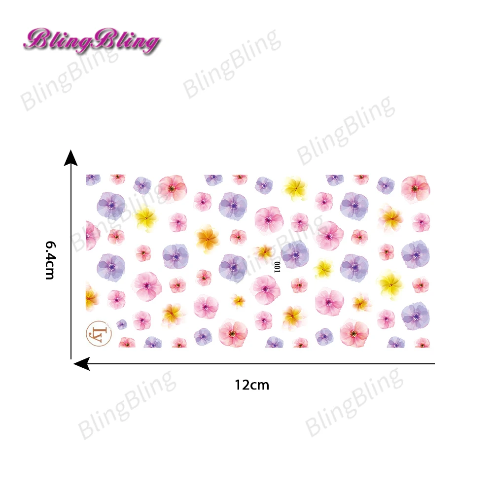 Ультратонкая клеющаяся новый дизайн ногтей 2018 наклейки 3D красочный цветок DIY