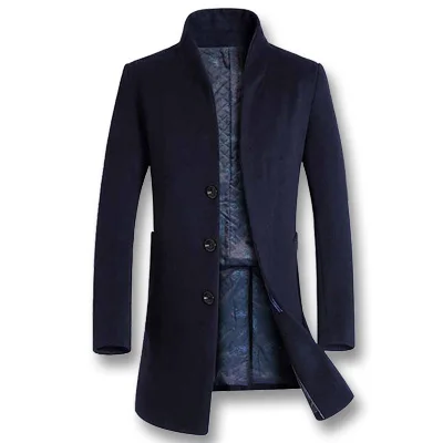 Blue ISurvivor мужские зимние осенние толстые шерстяные куртки, пальто Hombre, мужские повседневные Модные приталенные деловые повседневные куртки для мужчин - Цвет: Blue