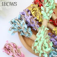 3yroll jute burlap ribbon artificial leaves twine wax string hemp tape hademade wedding party crafts decorative gift warrping