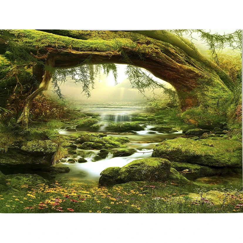 Алмазная живопись сцены картины с мостом деревьев стразы мозаика полная