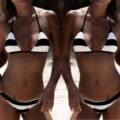 2018 новый черный и желтый полосатый купальник Бразильский сексуальный женский