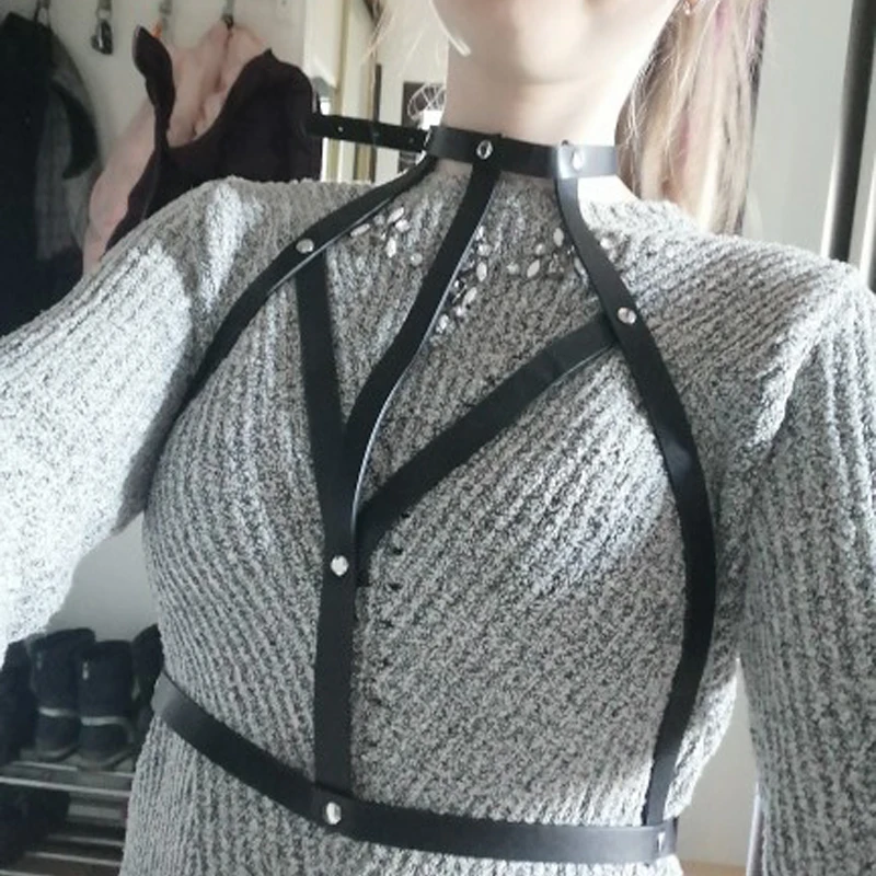 Новинка 2020 модный сексуальный кожаный топ на бретельках бюстгальтер бондаж