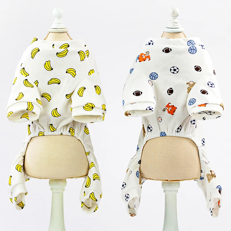 Мягкая Хлопковая пижама для собак комбинезон маленьких Комбинезоны домашних