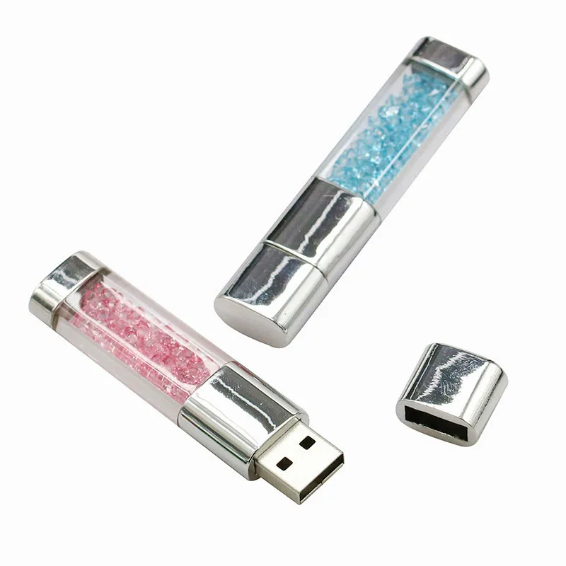 Модный хрустальный USB флеш накопитель 2 0 в подарок на заказ алмазный ключ 64 ГБ 32 16 8