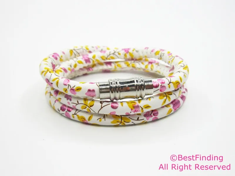 5 мм Шнур в этническом стиле fushia цветы полоску из искусственной кожи|leather stripe|ethnic