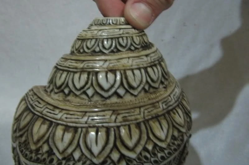 Тибетский буддизм труба раковина резная четыре TaRa padma Kwan-Yin набор Conch of Fame | Дом и