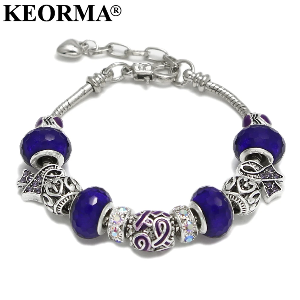 Женский браслет шарма KEORMA розовый из муранского стекла с регулируемой цепочкой в