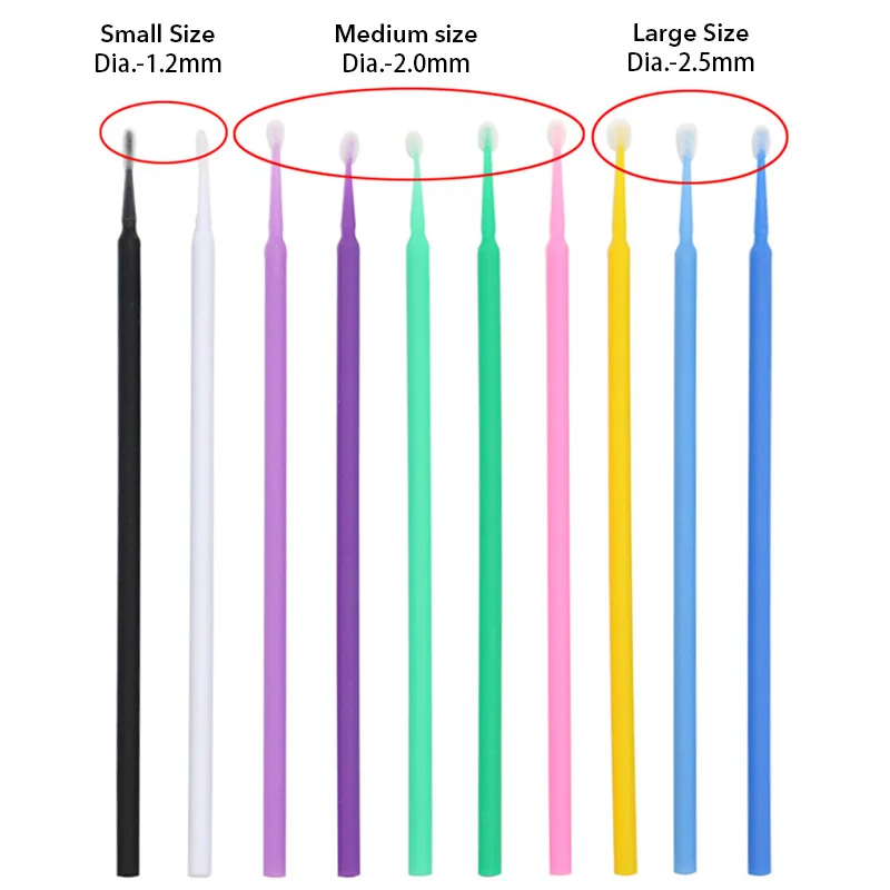 100 шт./пакет одноразовая микрощетка рандомный ватный тампон для удаления ресниц