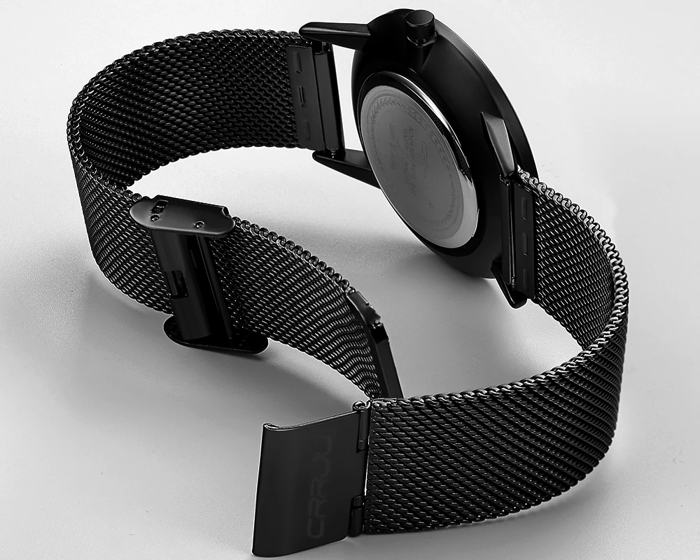 Часы мужские водонепроницаемые с сетчатым ремешком из натуральной кожи |