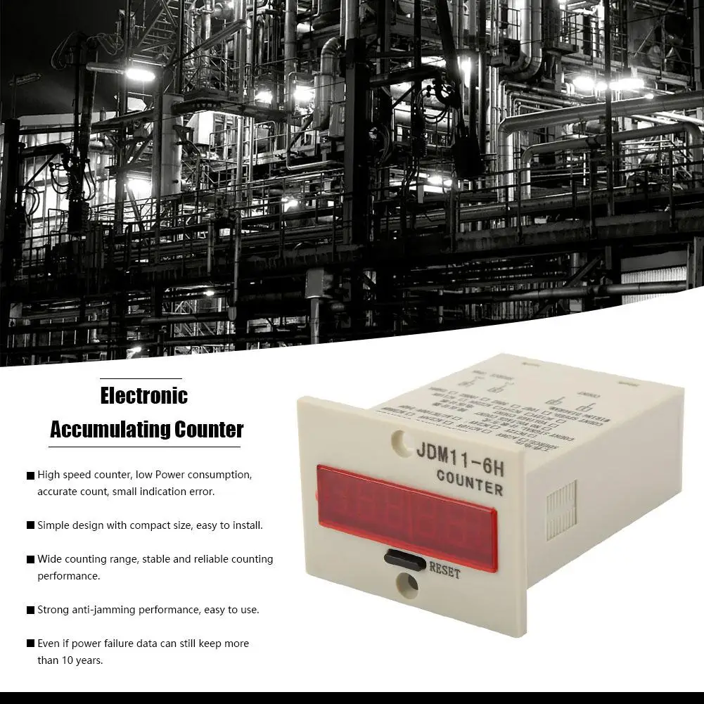 JDM11-6H 6 цифр Дисплей электронный счетчик AC220V/DC36V/DC 24 V/DC 12В оптом