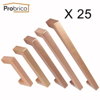 probrico 25 pcs rose gold cabinet knobs and handles for furniture diameter 12 mm square t bar kitchen cupboard closet door pulls