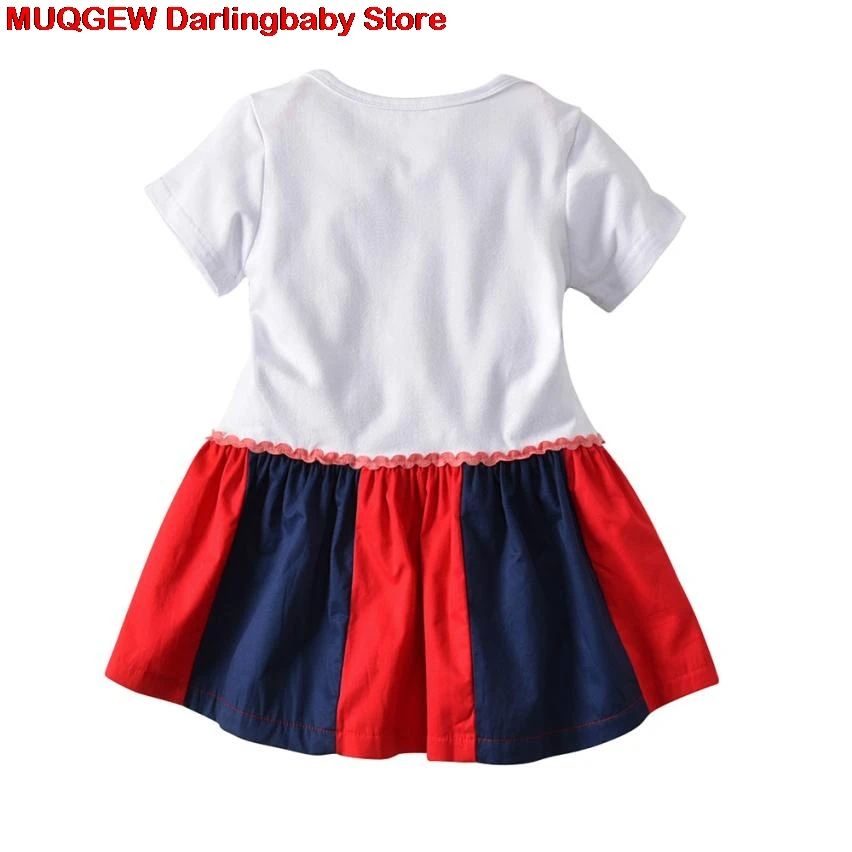 Младенческой Детское платье для новорожденных девочек с принтом букв России Footall