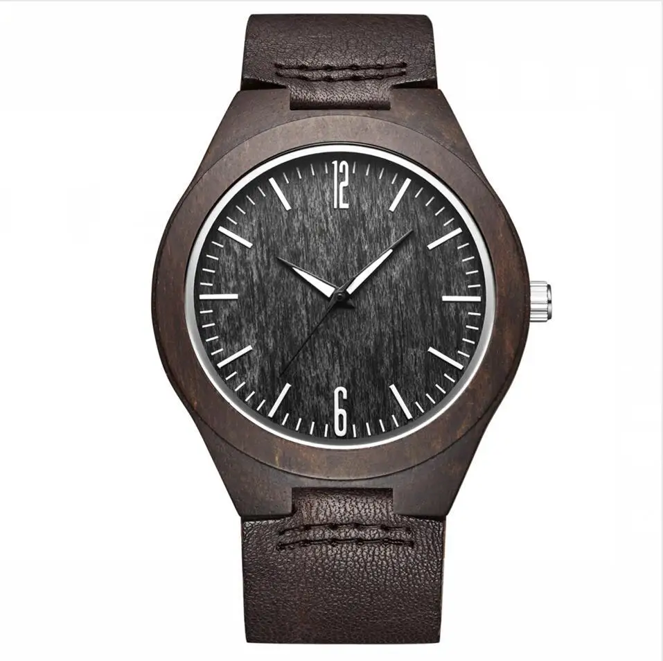 Дерево Мужчины Женщины Мужская Платье Наручные Часы Кварцевые Relogio Хомбре