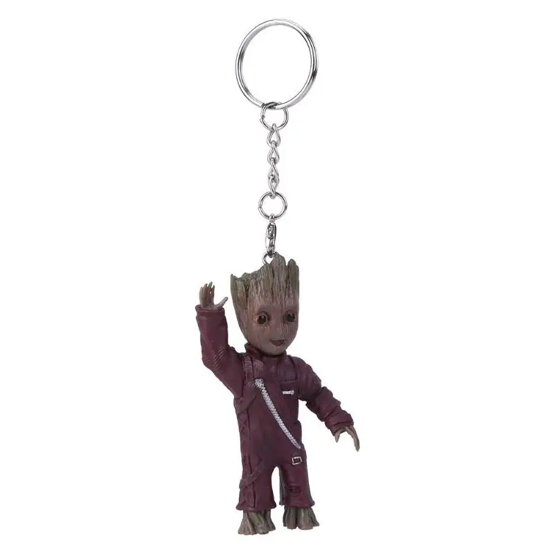 Baby Groot фигурки, игрушка, брелок для ключей, украшение для дома, Милая модель, игрушка для детей, мультяшное дерево, человек, брелок, Автомобильный подвесной декор, брелок