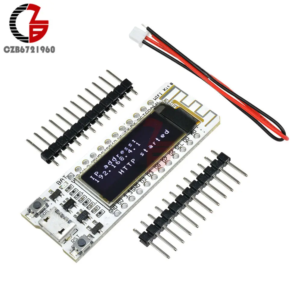White OLED-White PCB 0,96 дюймовый oled-дисплей ESP8266 беспроводная Wifi плата CP2104 Micro USB синий белый, черный, PCB DIY наборы для Arduino NodeMCU - Цвет: White OLED-White PCB