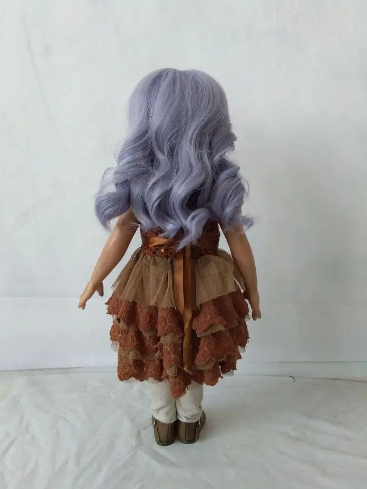 

MUZIWIG High temperature fiber Purple long straight hair doll wigs for 18'' Height American doll accessories