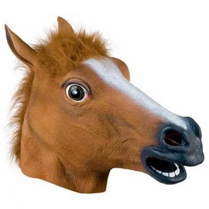 Маска для Хэллоуина маска макияжа с лошадью Полный головной убор актера голова