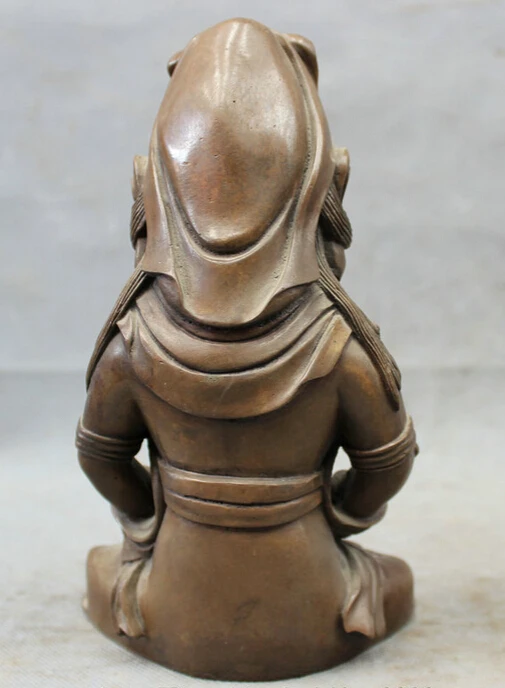 

song voge gem S2661 8" Tibet Pure Bronze Copper Buddhist GuanYin Kwan-Yin Bodhisattva Buddha Statue