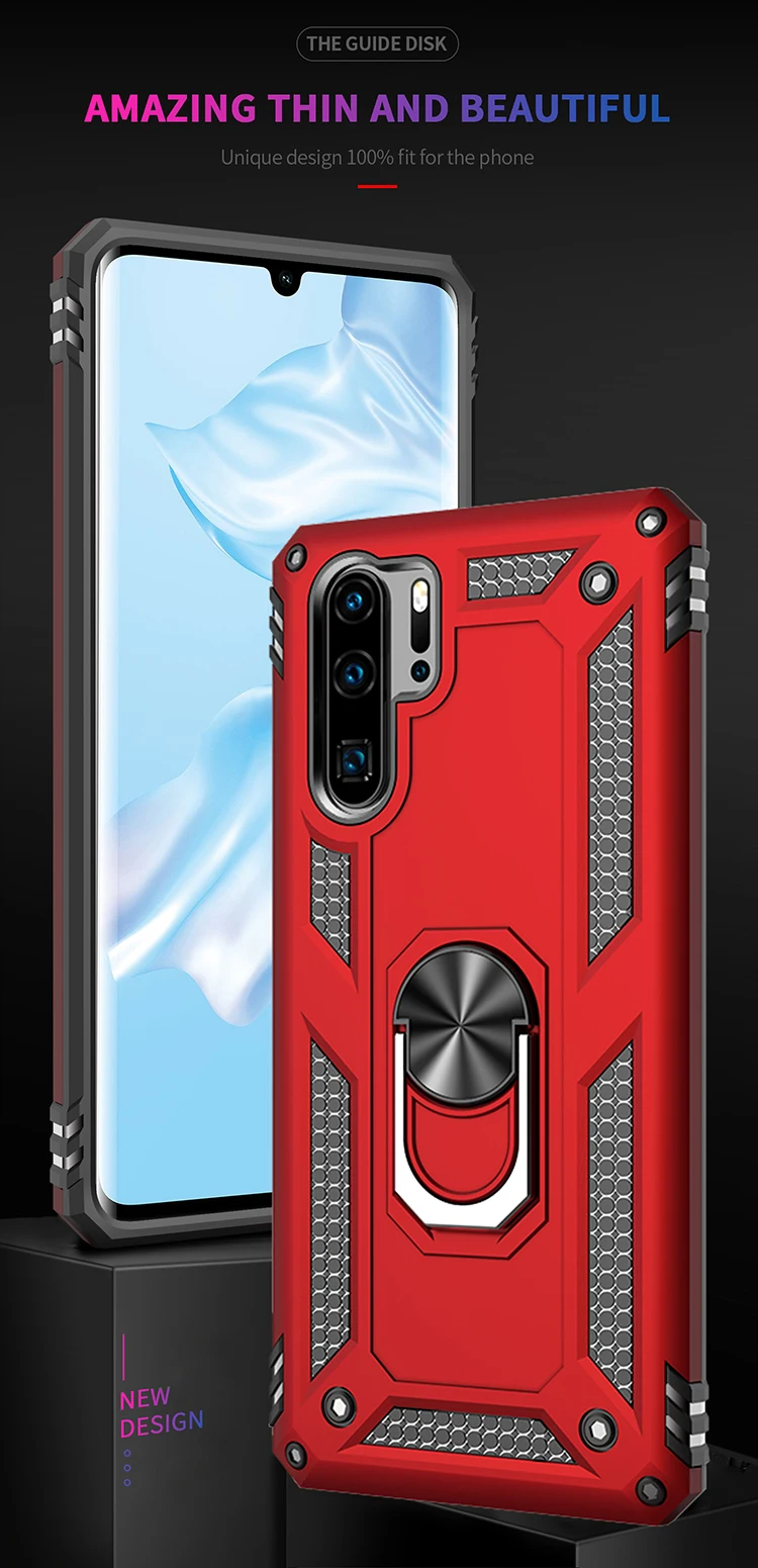 Противоударный армированный чехол с подставкой для huawei P20 P30 Lite Nove 4e P Smart Y6 Y7 Prime Pro магнитное кольцо держатель Анти-падение Чехол