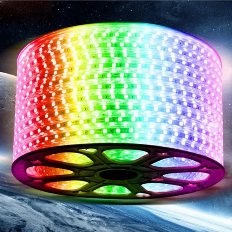 Fanlive 50 м AC 220 В 110 Светодиодная лента 5050 60 светодиодов/м IP67 водонепроницаемый RGB 16