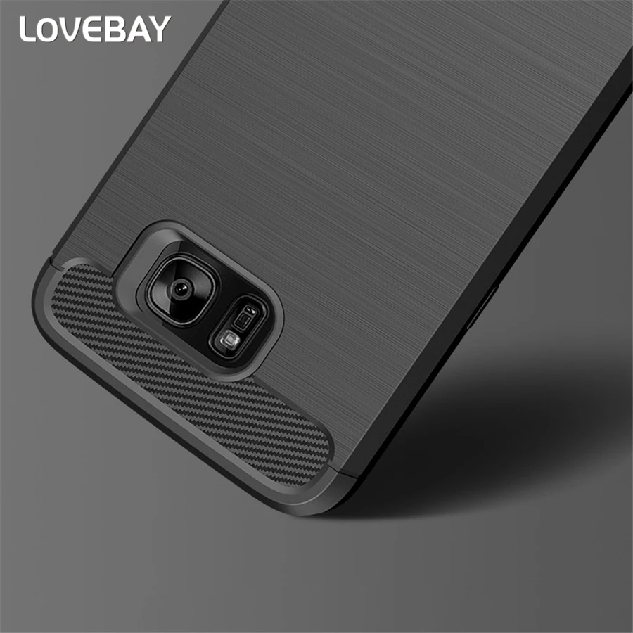 Shockproof Phone Case For Samsung Galaxy S6 Edge S7 S8 S9 Plus S10 S10E Carbon Fiber TPU Drawing |