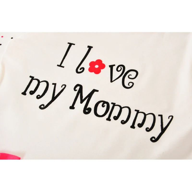 Детское платье в горошек с длинным рукавом и надписью I Love My Mommy | Мать ребенок