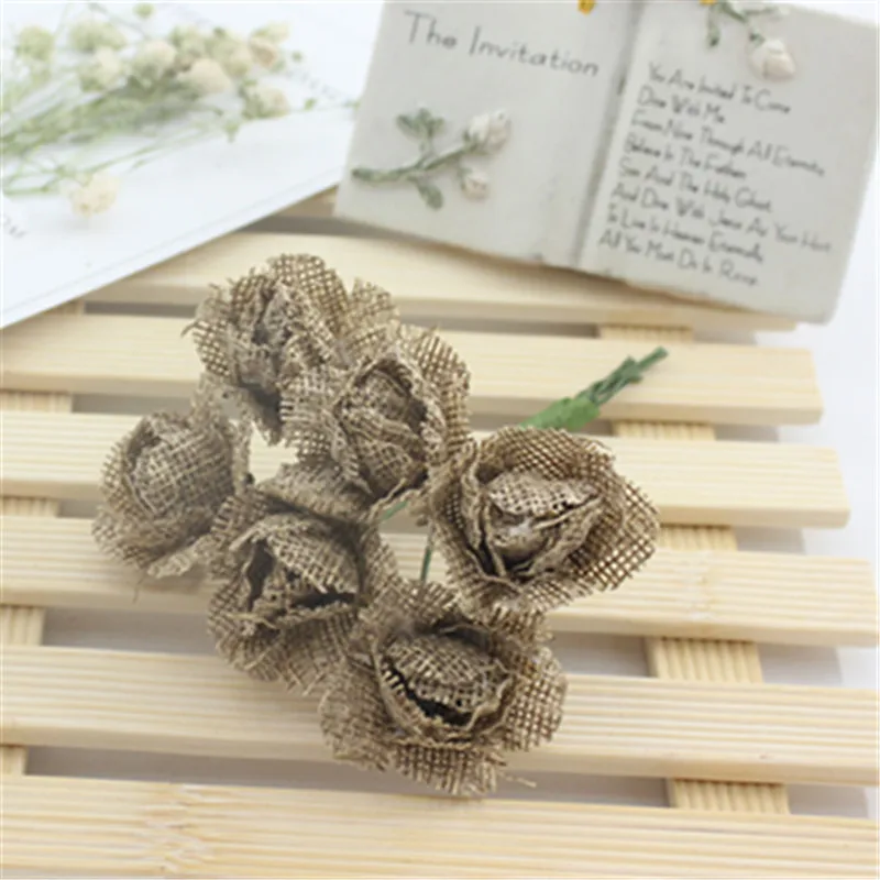 6 шт. цветы из натуральной конопляной ткани | Дом и сад