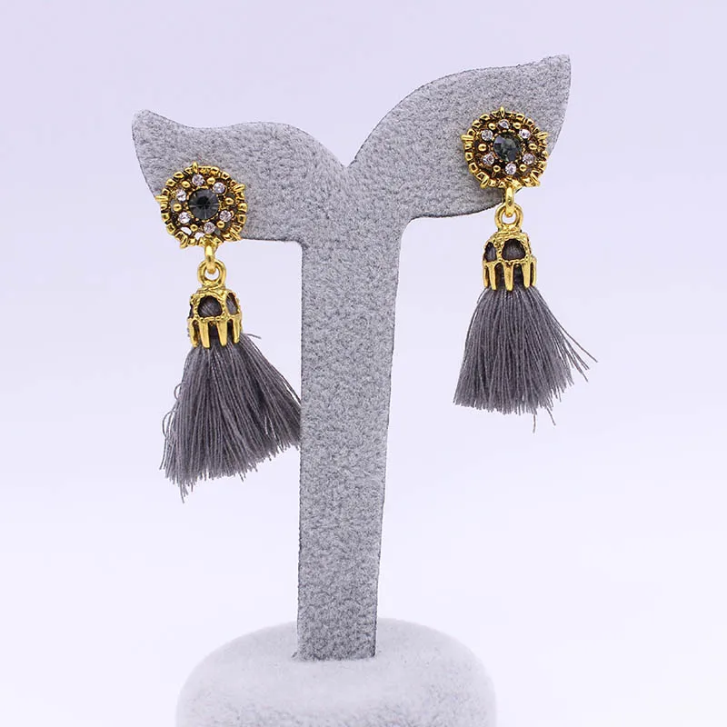 Стержня уха кисточкой Серьги Кристалл Подарки стразами мотаться Богемия