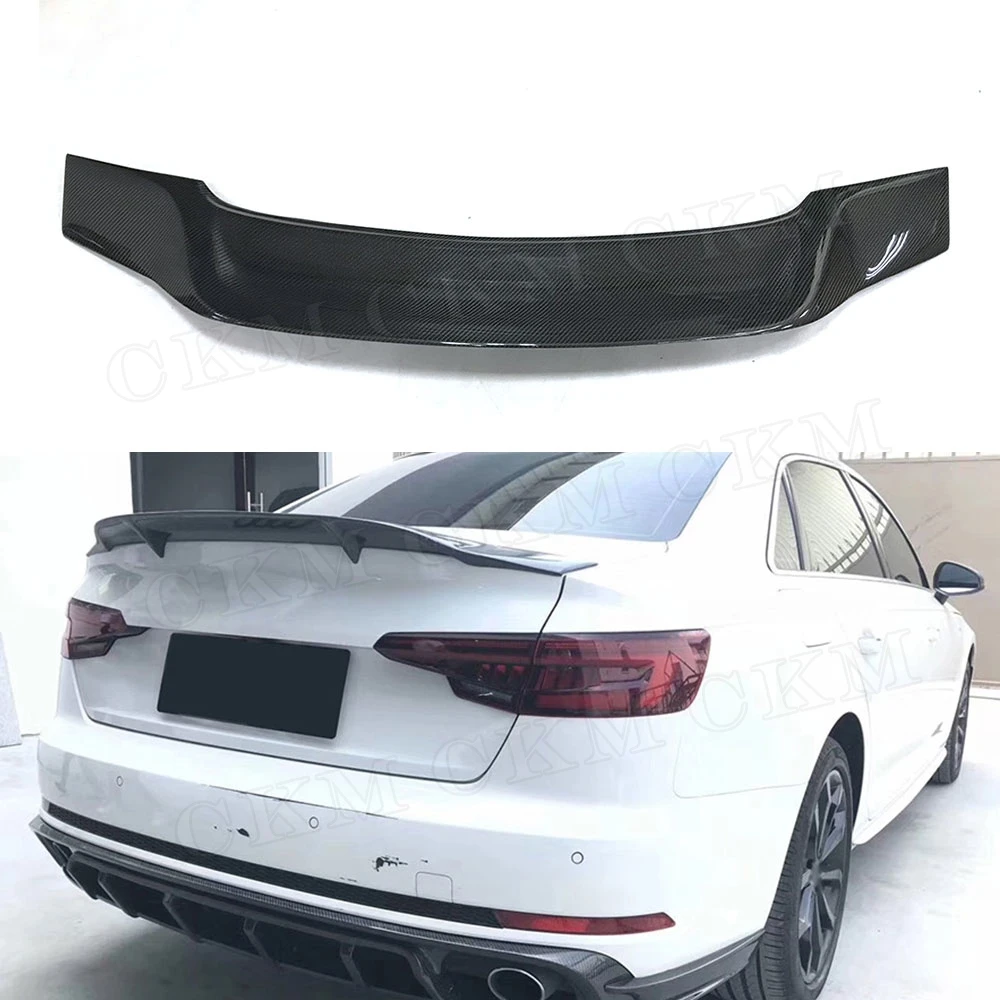 Автомобильный задний спойлер R style из углеродного волокна для Audi A4 S4 Седан 4 двери