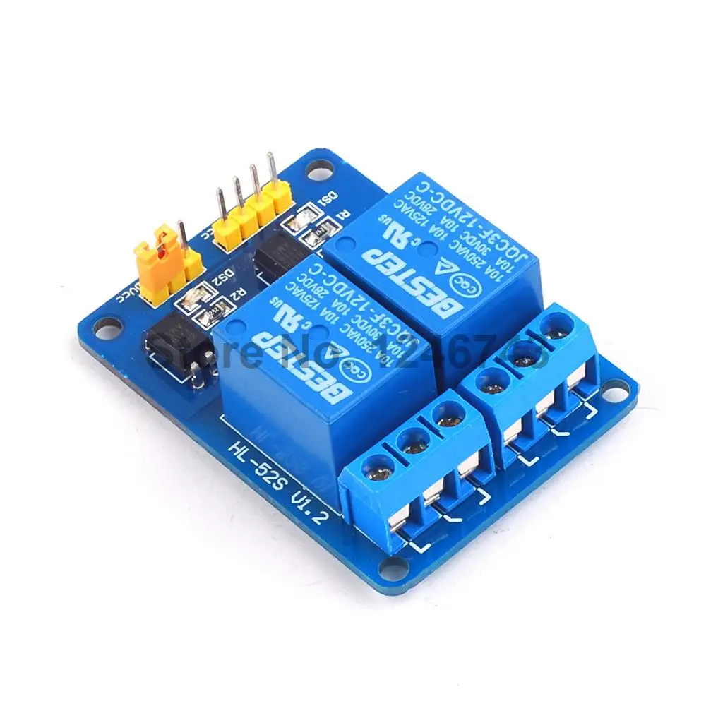 1 шт. 12 В 2 канальный релейный модуль дюйма выход оптрона для Arduino|2channel relay|channel relay12v