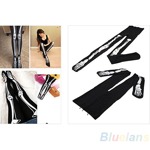 Женские сексуальные черные колготки со скелетом и тату колготки|stocking tights|skeleton