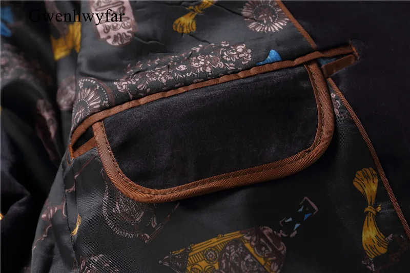 Gwenhwyfar Slim Fit Мужской черный дроган шаблон цветочный блейзер вечерние костюмы для