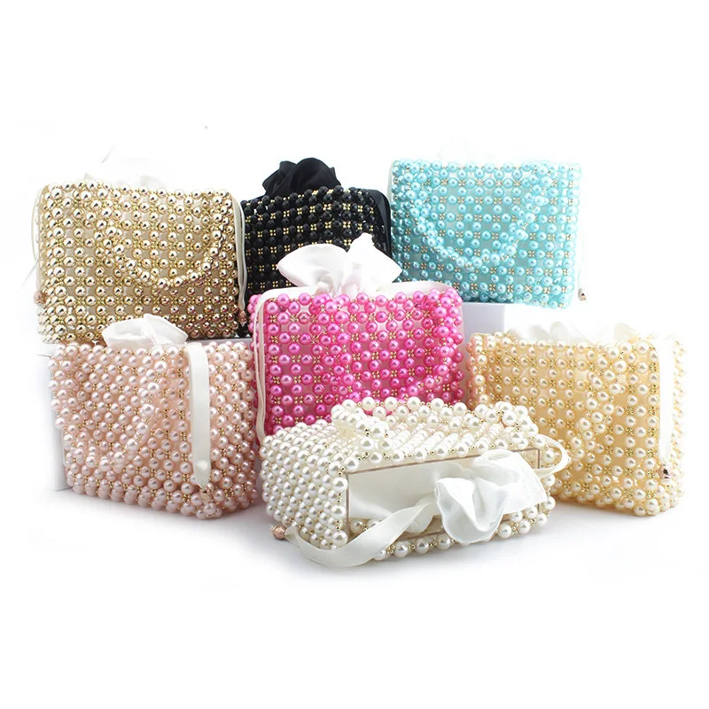 Жемчужная Детская сумка жемчужные для ужина ручной работы жемчужная вышивка