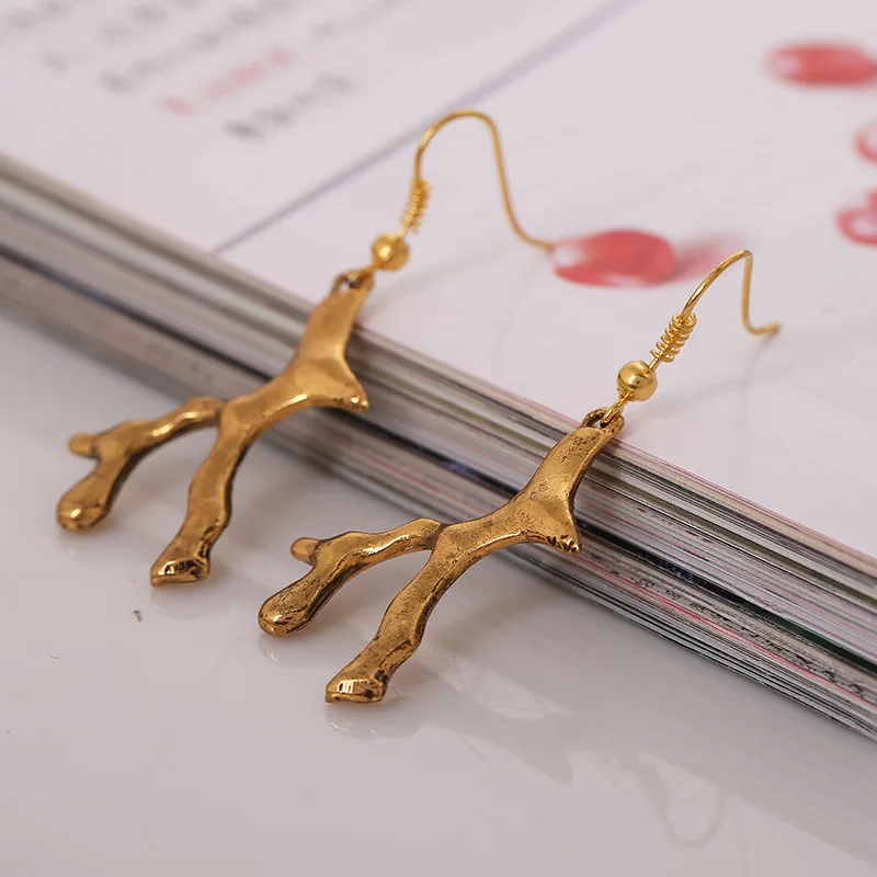 Женские серьги в Корейском стиле популярные кораллового цвета ретро свадебные