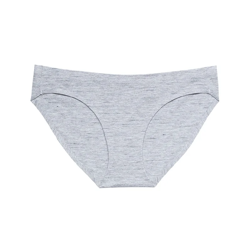 Striped gray Wealurre, цветное хлопковое бикини, женские дышащие сексуальные трусики, бесшовные трусы, женское комфортное нижнее белье, трусики с низкой посадкой, плюс европейский размер - Цвет: Striped gray